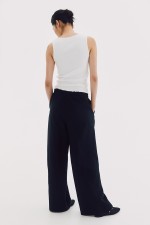 Wide-leg Linen-blend Pants